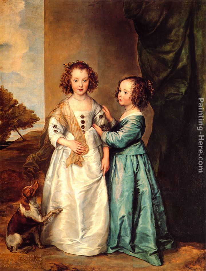 Philadelphia and Elizabeth Wharton painting - Sir Antony van Dyck Philadelphia and Elizabeth Wharton art painting